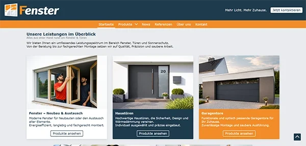 ein Screenshot einer Startseite