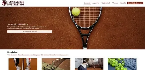 Website-Template Tennisverein