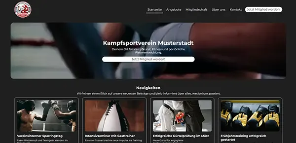 Website-Template Kampfsportverein