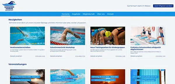 Website-Template Schwimmverein