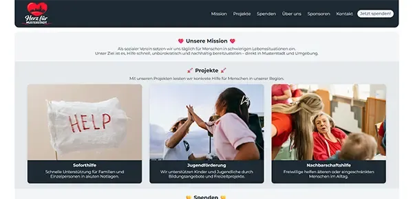 Website-Template Sozialer Verein