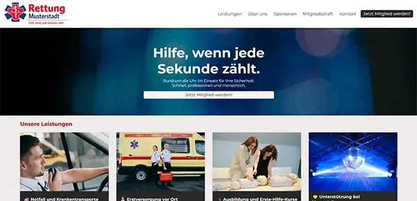 Website-Template für eine Rettung