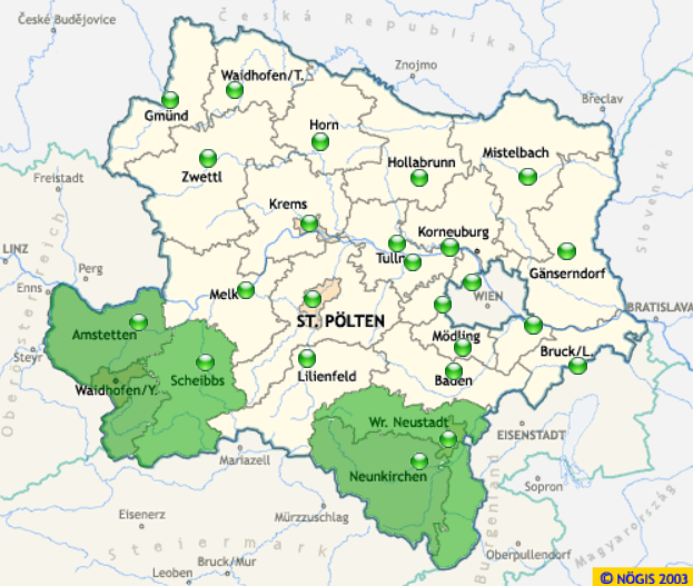 Eine Karte von Deutschland mit grünen und weißen Flecken.