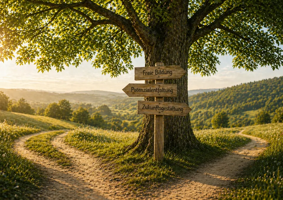 ein Wegweiser an einem Baum