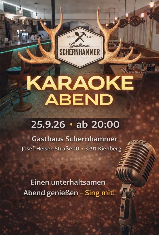 Ein Plakat für eine Karaoke-Veranstaltung