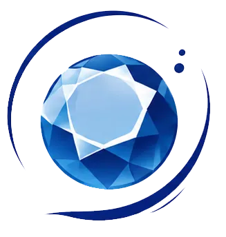 ein blauer Diamant in einem Kreis