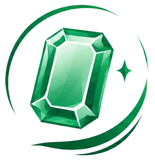 ein grüner Edelstein in einem Kreis