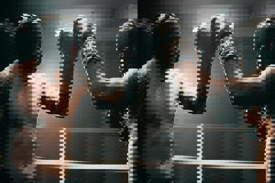 zwei Männer mit Boxhandschuhen