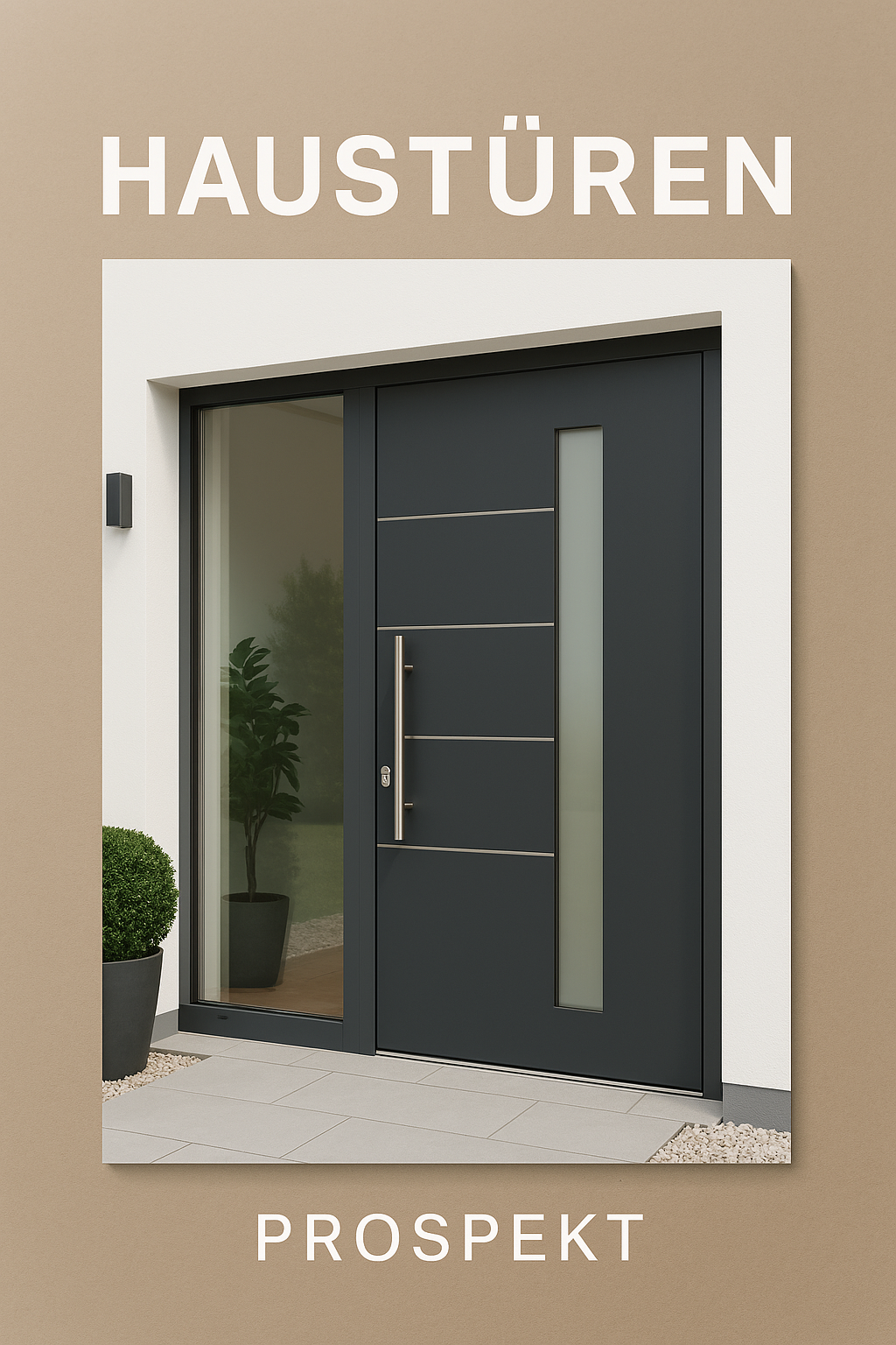 eine schwarze Tür mit Glasscheiben